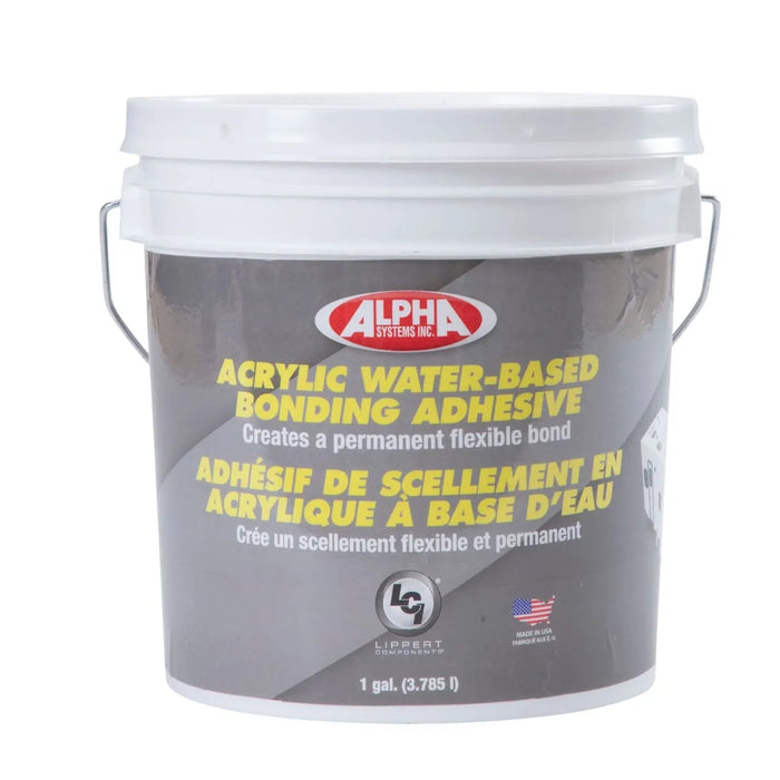 Lippert Alpha 8011 Acrylic Water Based Bonding Adhesive, White, 1 Gallon - 804-2020002238