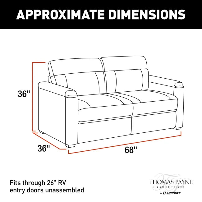 Thomas Payne RV Furniture - 68-inch Tri-Fold Sofa, Millbrae - 2020127590