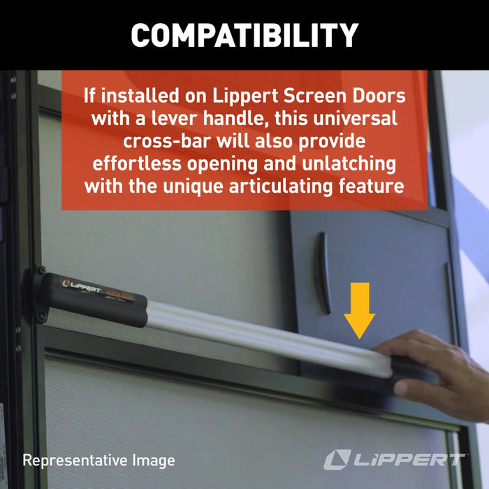 Lippert Adjustable Screen Door Push Bar, 26" to 30" Doors - 2021000090
