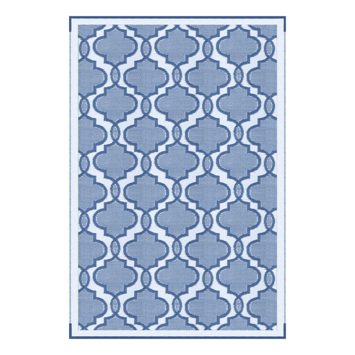 Lippert Reversible All-Weather Patio Mat, 6-foot x 9-foot, BLUE - 2021028005