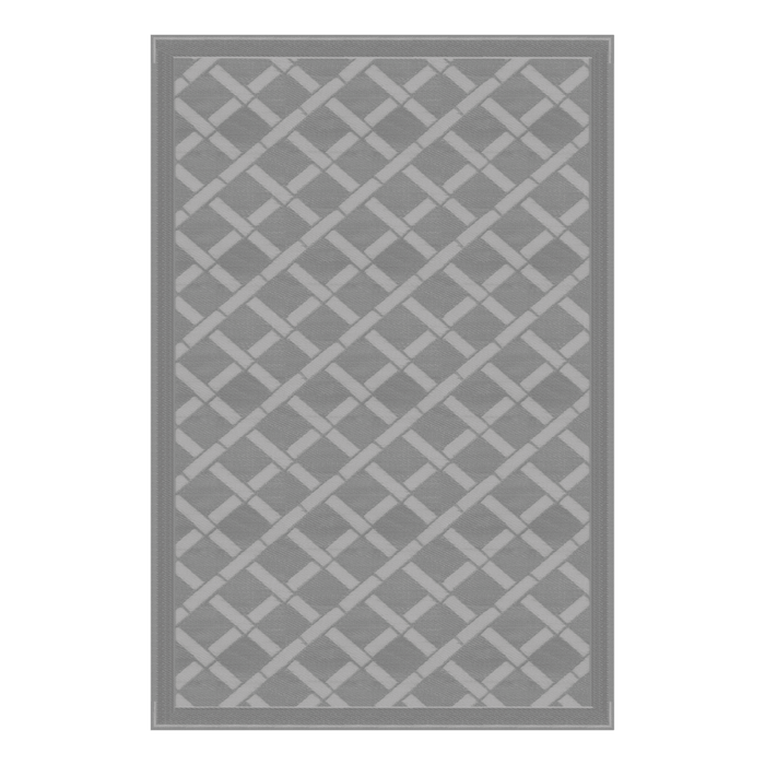 Lippert Reversible All-Weather Patio Mat, 6-foot x 9-foot, GREY - 2021028006