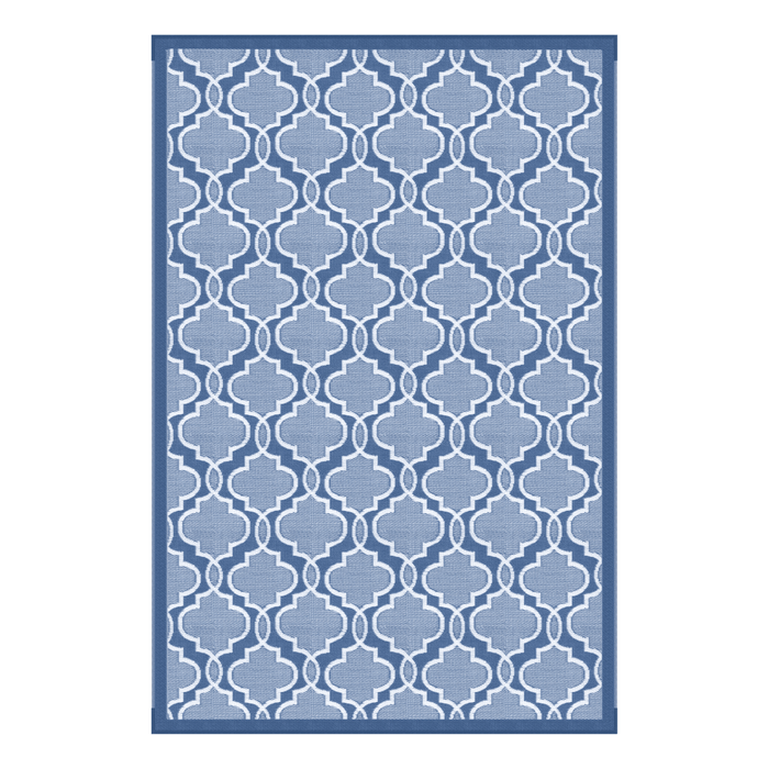 Lippert Reversible All-Weather Patio Mat, 8-foot x 12-foot, BLUE - 2021028009