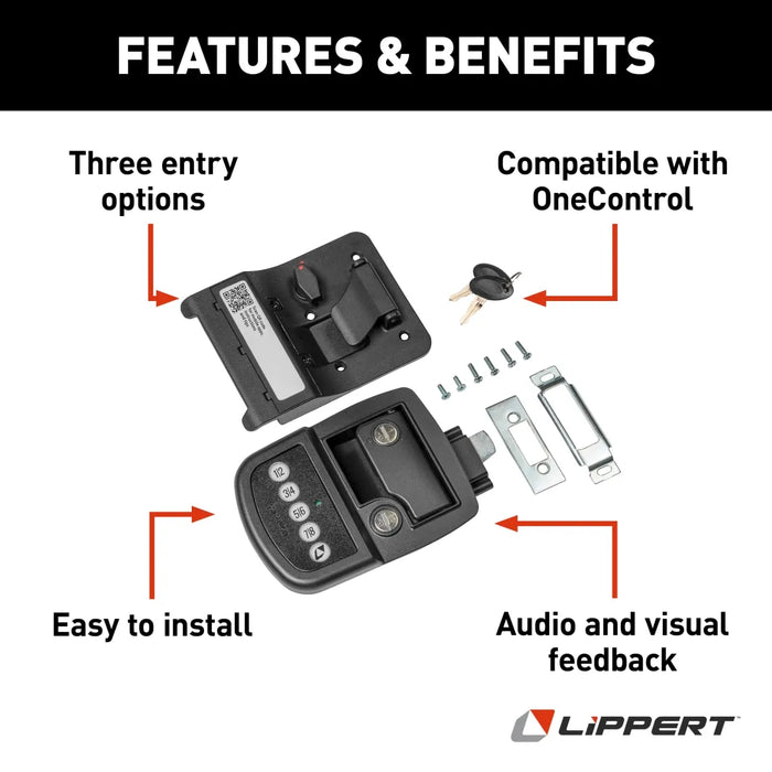 Lippert Bluetooth, Keyless Entry Door Lock, Left Hand - 2022114114