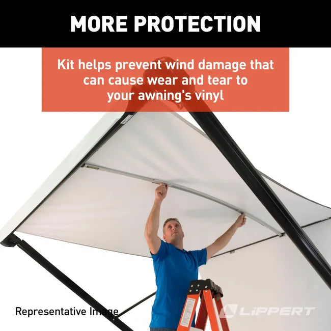 Lippert 10-foot Awnbrella (Awning+Umbrella) Fabric Support Kit,  2 Bows - 362240