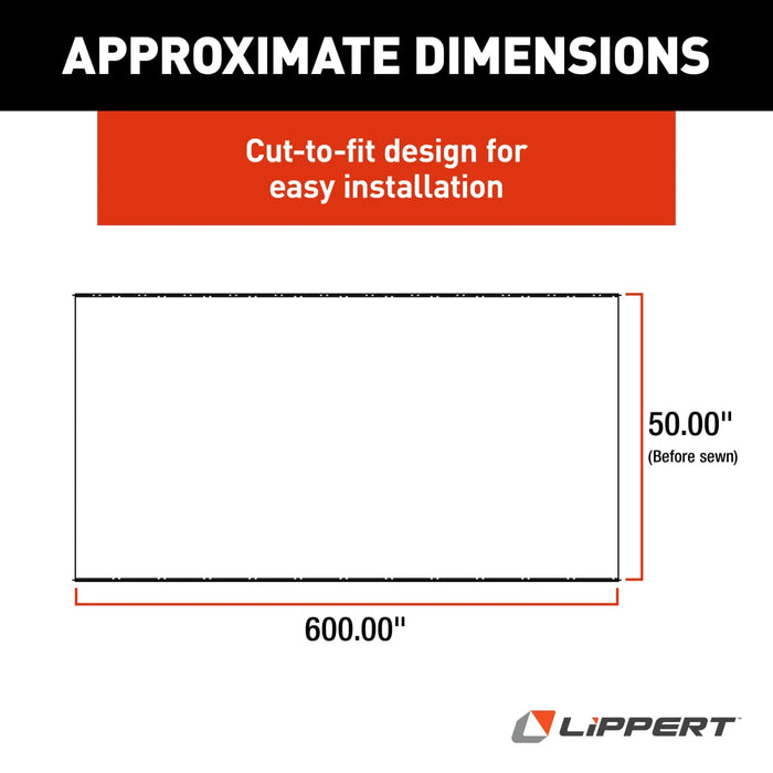 Lippert Solera Slide Topper Fabric Assembly -  50' White - 432252