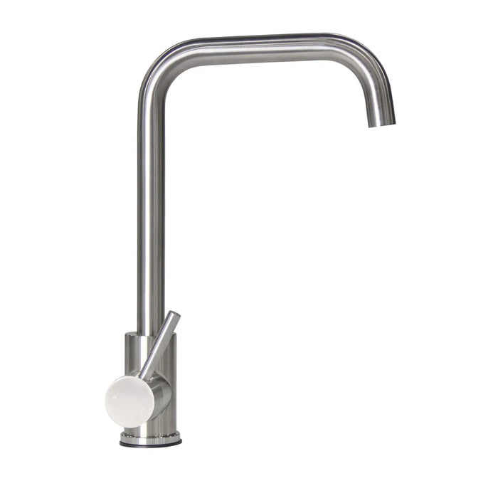 Lippert Square Gooseneck Faucet for RV Kitchen -  Stainless Steel - 719325