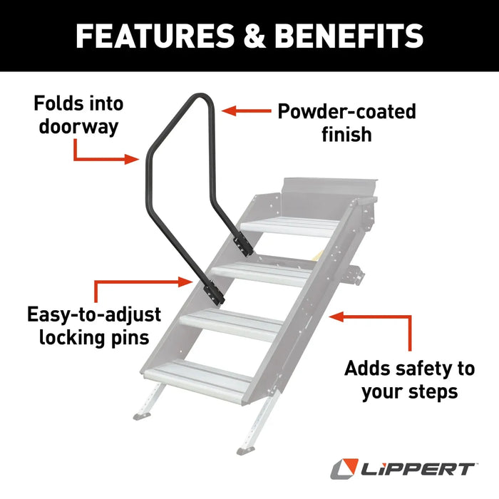 Lippert Solid Step, Entry Assist Hand Rail for RV Steps - 799640 ...