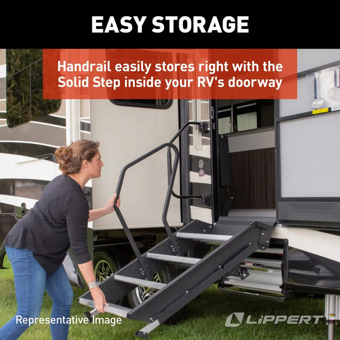 Bus Step With Rails Lippert Solid Step, Entry Assist Hand Rail for RV Steps - 799640 ...