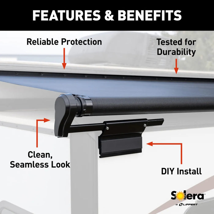 Lippert Solera 5000 Series Slide Out Awning Topper, 90" Black - V000165062