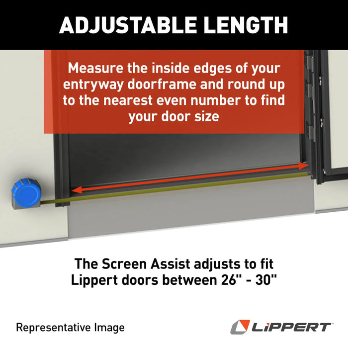 Lippert Adjustable Screen Door Push Bar, 26" to 30" Doors - 2021000090