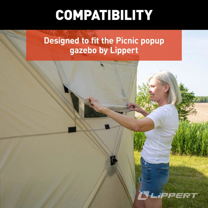 Lippert Picnic Pop-Up Gazebo Wind Panels - 12' X 12' - 2021123290