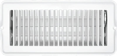 RV Designer Vent Register White Metal Dampered 4" x 10" - H876