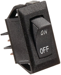 RV Designer Rocker Switch 10A, Black w/Silver Text - S269