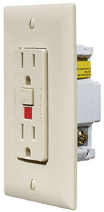 RV DESIGNER Dual GFCI Outlet with Cover Plate, Ivory - S803