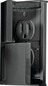 RV DESIGNER AC Weatherproof Dual Outlet with Cover, Black - S907