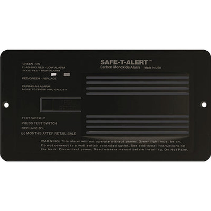 MTI Safe-T-Alert 65 Series 12-Volt Flush Mount RV Carbon Monoxide (Co) Alarm - Black - 65542PBL