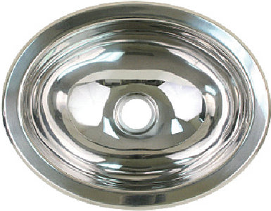 Scandvik Stainless Steel Sink Mirror Finish, Oval 13" - 10280