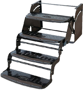 STROMBERG CARLSON SMFP4400 - Flexco Manual Pull-Out Steps for RVs - Quad - 8" Drop/Rise - 24" Wide - 300 lbs