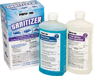 Fresh Water Tank Sanitizer Detergent and Sanitizer Treatment, 2 x 24 oz bottles - Thetford 36662