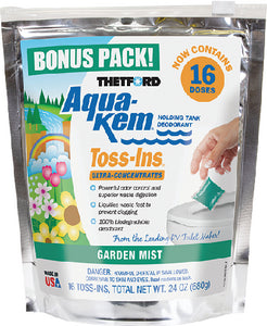 Aqua Kem Toss-Ins Tank Treatment, Garden Mist, 16/Pack - 96562