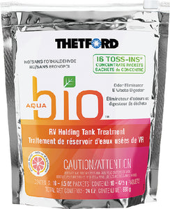 Thetford Aqua Bio Dri Toss In RV Tank Treatment, 1.5oz Packet, 16/Pack  - 96590