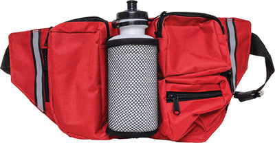 Dog Walker Waist Bag - Fanny Pack - Belt Bag - Belly Bag, includes 18 oz. water bottle and dog leash - WATERPROOF / Red (A102016VP)