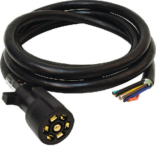 Mighty Cord 7-Way RV Style Trailer Connector w/Molded Cable - Trailer End - 8' Long - 800-A107W8