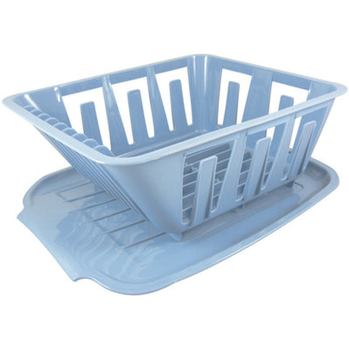 Valterra A77002 Mini Dish Drainer and Mat Set, Blue - Sized for RV Sinks!