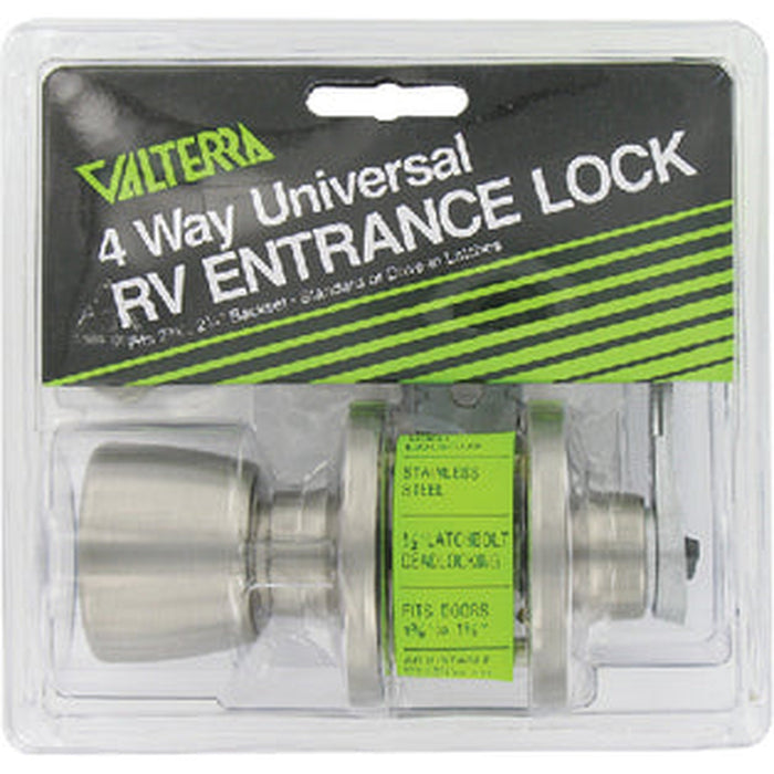 Valterra Knob/Lever RV Entry Lock Set, Stainless Steel, Universal - L32CS000