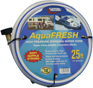 Valterra AquaFRESH White High-Pressure Drinking Water Hose, 1/2" x 10' - W015120