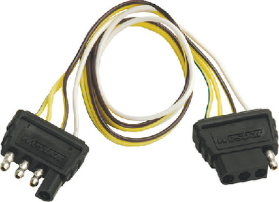 Wesbar Trailer Wiring Connector: 4-Flat Extension, 24" Long Wire  - 707254