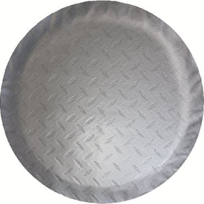 ADCO 9751 RV Diamond Plated Steel Vinyl (Silver) Spare Tire Cover A (Fits 34" Diameter Wheel)