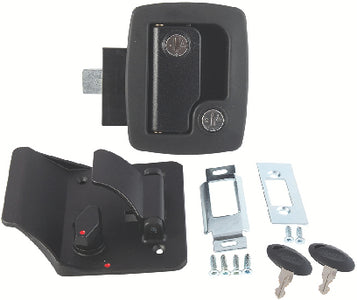 Bauer RV Entry Door Lock - Lock and Latch w/2-Keys, Black - 013-520