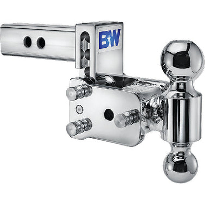 B&W Hitches Tow & Stow 2" Receiver Hitch (Chrome), Dual-Ball - TS10033C