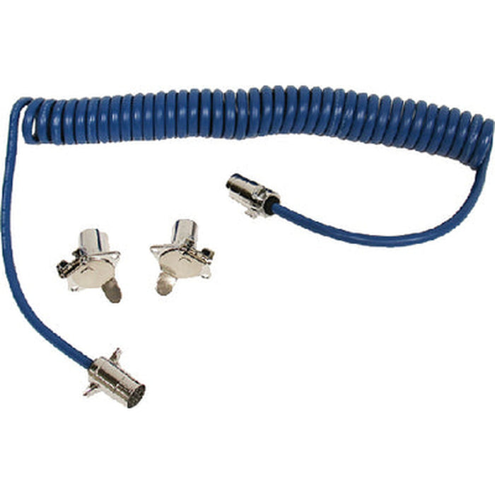 Blue Ox - 4-Wire, Coiled Electrical Cord with 4-Way, Round Plugs  -  BX8861