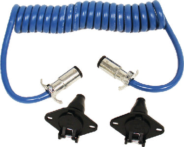 Blue Ox - 6-Wire, Coiled Electrical Cord with 6-Way, Round Plugs  -  BX8862