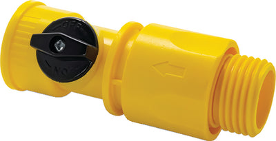 Camco RV Yellow Plastic Quick Connect With Shutoff Valve  - 20103