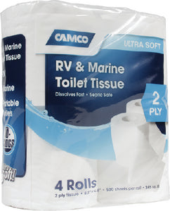 Camco RV - RV Safe Toilet Tissue / Toilet Paper 2-Ply 4/Pack - 40274