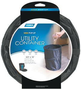 Camco RV 42903 RV Mini Pop-Up Utility Container, Black Collapsible Container 13" X 9.5"