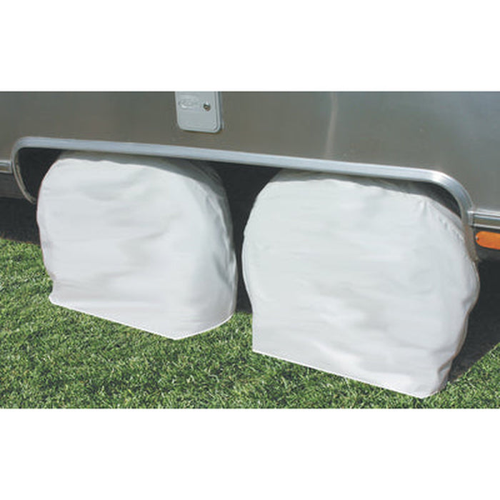 CAMCO Wheel & TIRE PROTECTOR COVERS - 27-29", ARCTIC WHITE VINYL, SET/2 (45322)