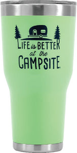 Camco 53064 "Life Is Better At The Campsite" Tumbler - 30Oz Stainless Steel - Green