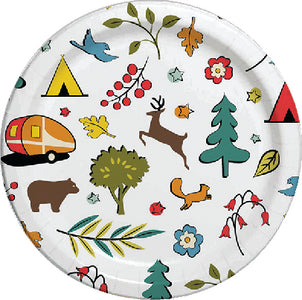 Camp Casual 10" Paper Plates - Into The Woods Design - 24/Pack - CC007W10