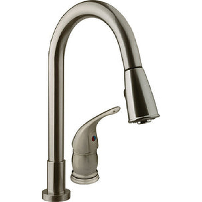 Dura Faucet Pull Down RV Kitchen Faucet - Satin Nickel  - DFNMK503SN