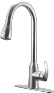 Dura Faucet Single Handle Pull Down RV Kitchen Faucet - Satin Nickel  - DFNMK508SN
