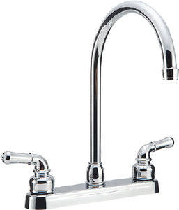 Dura Faucet J-Spout RV Kitchen Faucet, Chrome Polished Brass - DFPK330HCCP