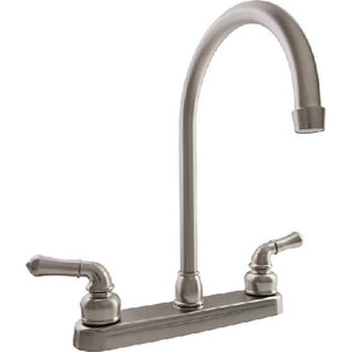 Dura Faucet J-Spout RV Kitchen Faucet, Brushed Satin Nickel  - DFPK330HCSN