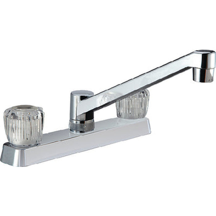 Dura Faucet 2-Handle RV Kitchen Faucet, Chrome Polished Brass w/Clear Crystal Knobs - DFPK600ACP