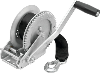 Fulton Trailer Winch, Single Speed, 1500 Lb. Capacity W/20' Strap & Hook - 142203