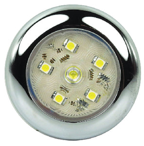 Round Utility Light, LED, 6-Diode, Clear  - 590-1158