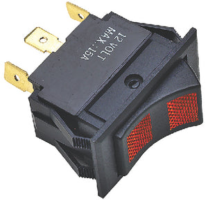 FulTyme RV Illuminated Rocker Switch - 3 Position - On(Red)/Off/On(Red) - 590-3023